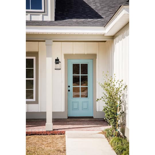Hello Honey® Robert Stevenson Lighting Hudson 14.5" Distressed Zinc Metal & Seedy Glass Outdoor Light